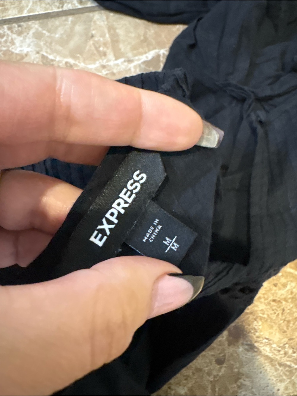 Express Black Ruffle Blouse - Picture 4 of 5